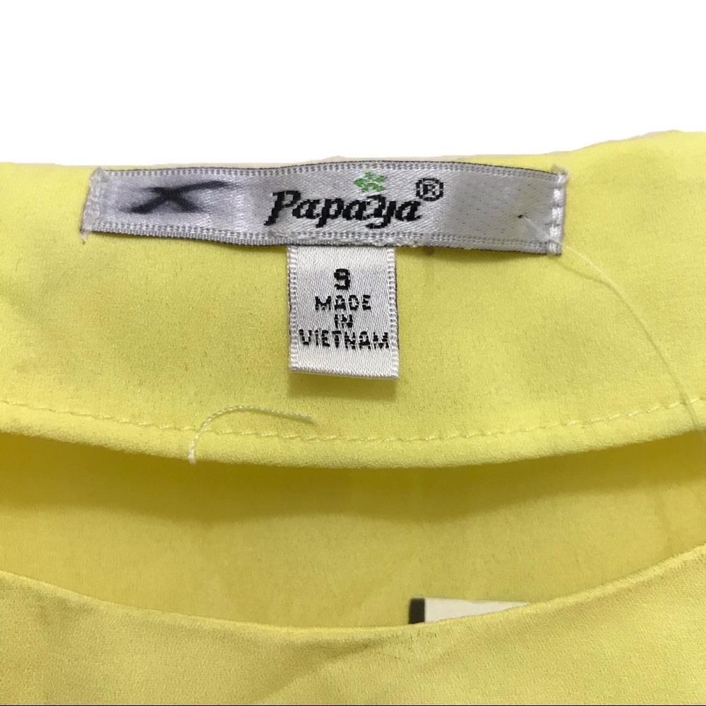 Papaya Two Tone Yellow Ruffle Sleeve Dress Top - Picture 3 of 3